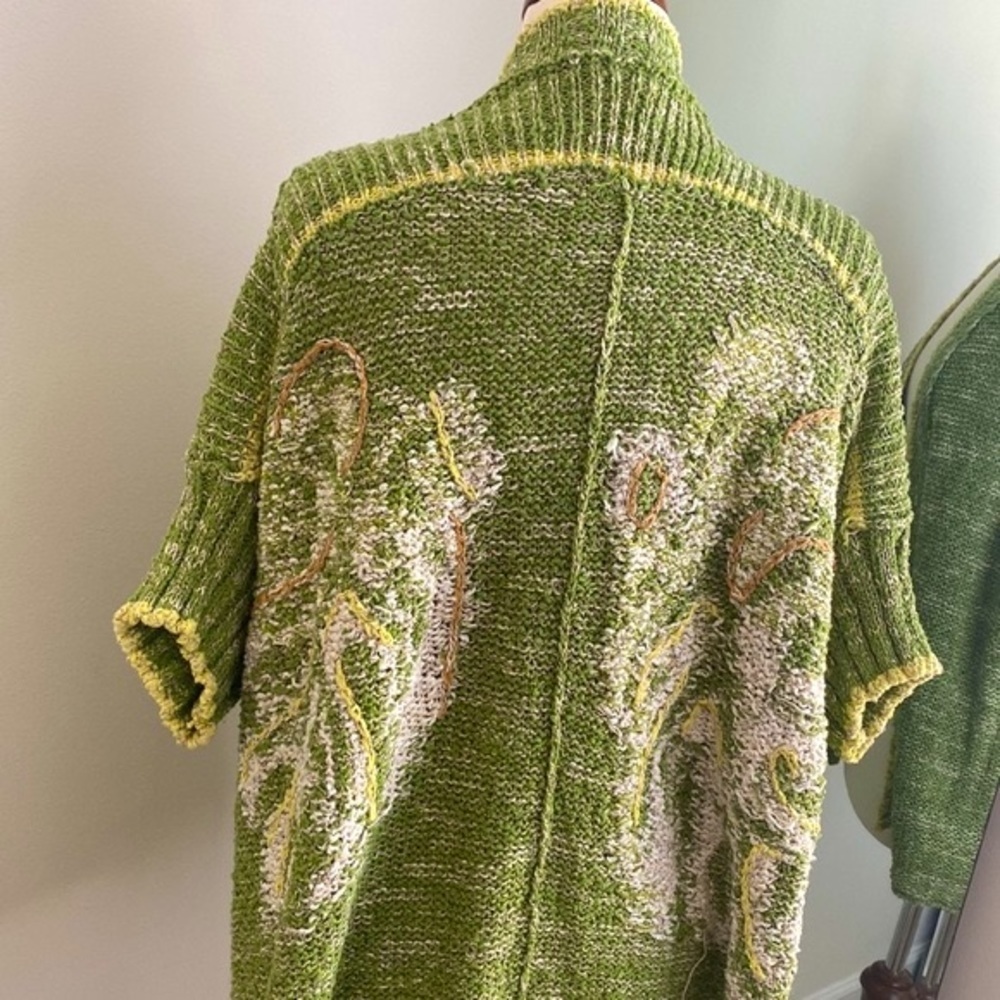 Anthropologie | Daily Practice Green Knit Palm Cardigan Size XSmall/Small - Picture 8 of 13